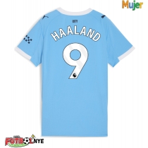 Camiseta Manchester City Erling Haaland #9 Primera Equipación para mujer 2025-26 manga corta